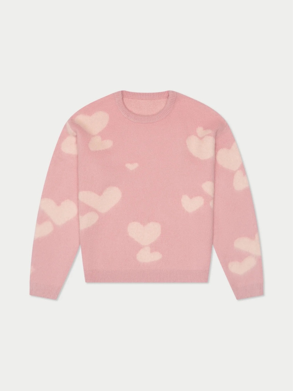 MAVRANS Men’s Pink Heart Crewneck Sweater